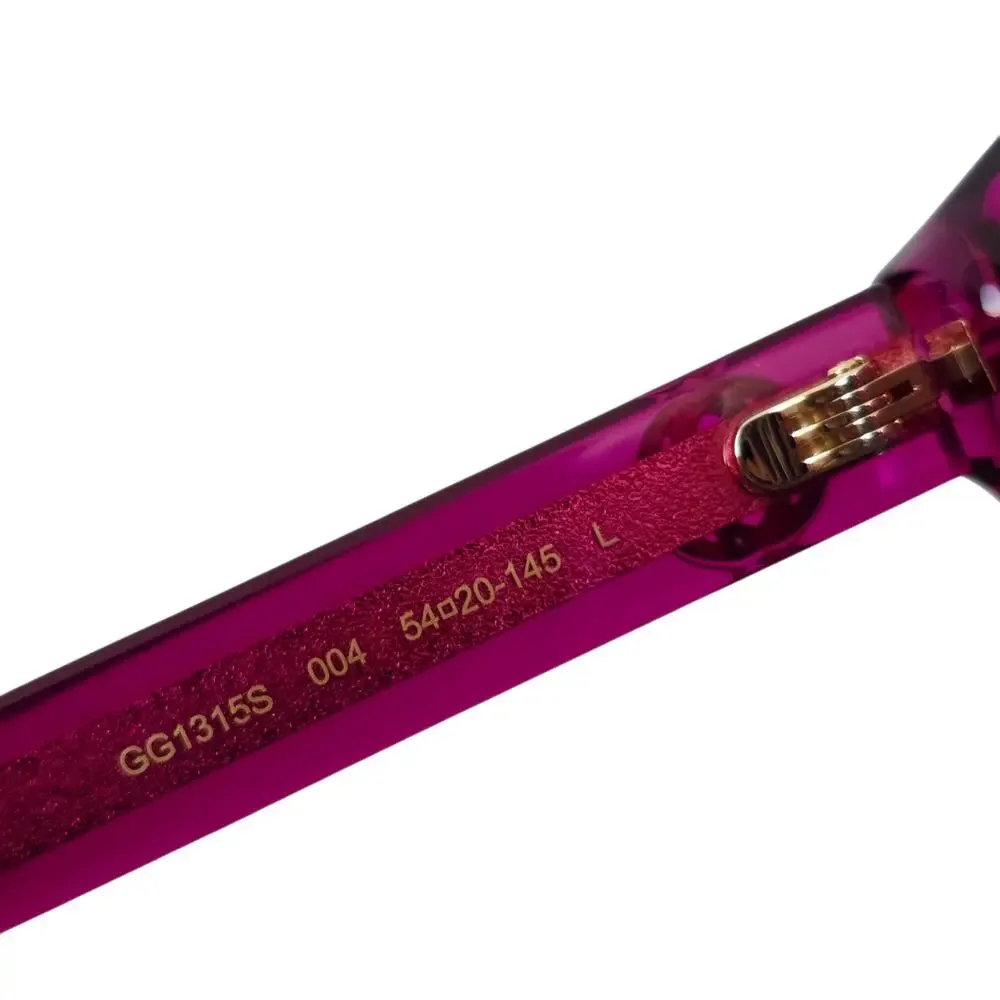Gucci Fuchsia Pink Acetate 51mm Cat Eye Sunglasses with Logo 100% UV